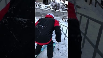 Kiedy chcesz zjechać na nartach po schodach