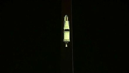 Misja Apollo 11 wyświetlana na Washington Monument 